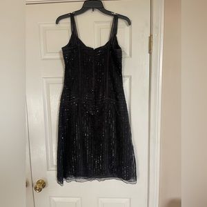 Cache black beaded dress